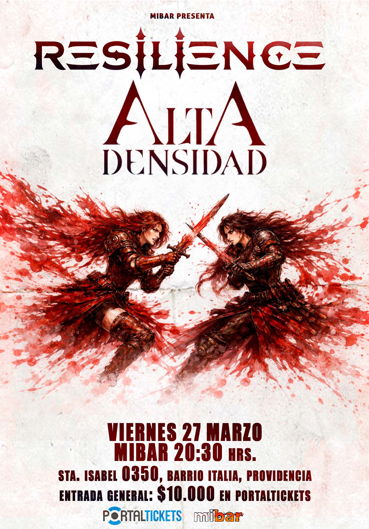 Resilience y Alta Densidad en vivo este 27 de marzo